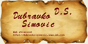 Dubravko Simović vizit kartica